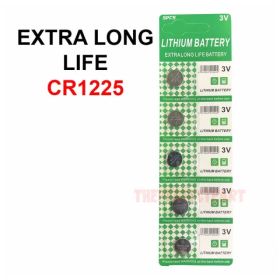 5 PCS New Lithium Battery 3V CR1225 CR 1225 Button Cell Watch EXTRA LONG LIFE (Option: 5pcs)