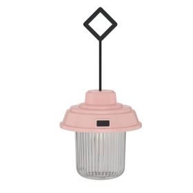 Outdoor LED Camping Light Canopy Hanging Lamp (Color: Pink, Style: Charging Model)