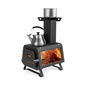 Portable Stove Fire Pit for Outdoor Camping Hiking Traveling (Color: black, Type: Style B)