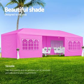 10'x10'20'30' Party Canopy Tent Outdoor Gazebo Pavilion Event w/ Removable Walls (size: 10'x30' with 8 Walls-Pink)