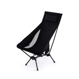 Portable Camping Chair with Compact Carrying Bag for Hiking & Trip (Color: black, Type: Camping Chairs)
